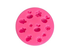 Molde silicona abejitas y flores